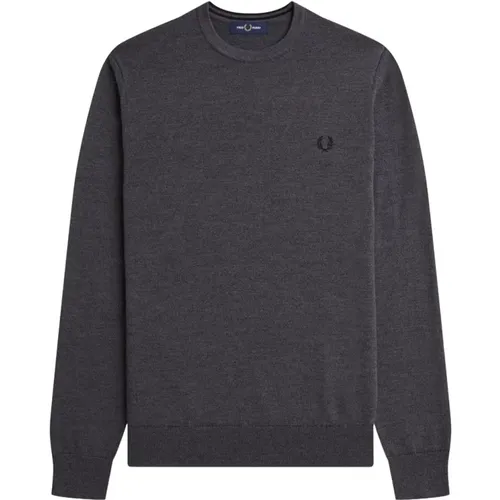 Dunkelgraue Marl Pullover , Herren, Größe: XS - Fred Perry - Modalova