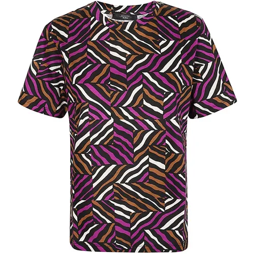 Purple Abstract Cotton T-shirt , female, Sizes: S - Max Mara Weekend - Modalova