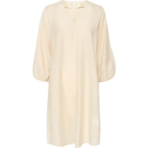 Ecru Dress with Puff Sleeves , female, Sizes: 2XS, 2XL - InWear - Modalova