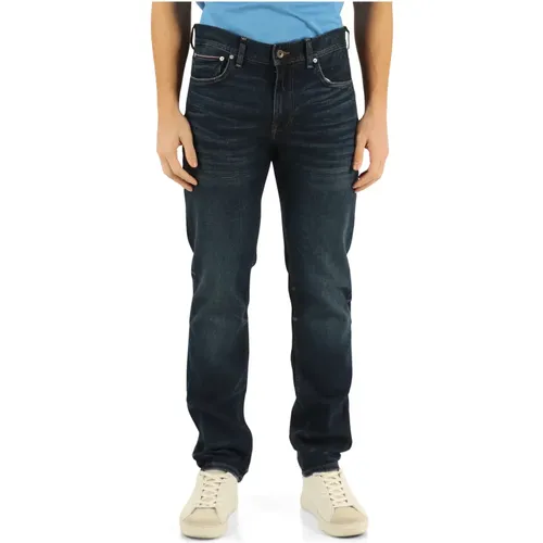 Distressed Straight Fit Jeans , male, Sizes: W32, W34, W36, W33 - Tommy Hilfiger - Modalova