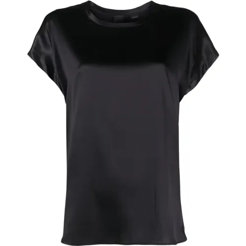 Schwarze Satin Stretch Bluse , Damen, Größe: S - pinko - Modalova