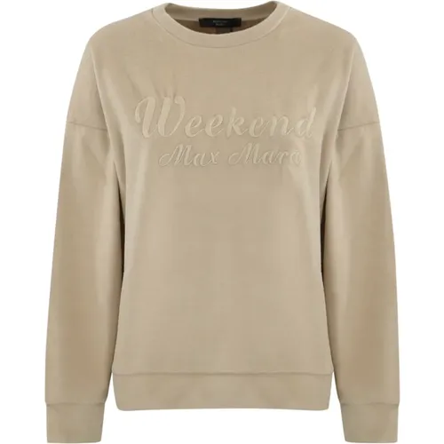 Baumwoll- und Woll-Crewneck-Pullover , Damen, Größe: S - Max Mara Weekend - Modalova