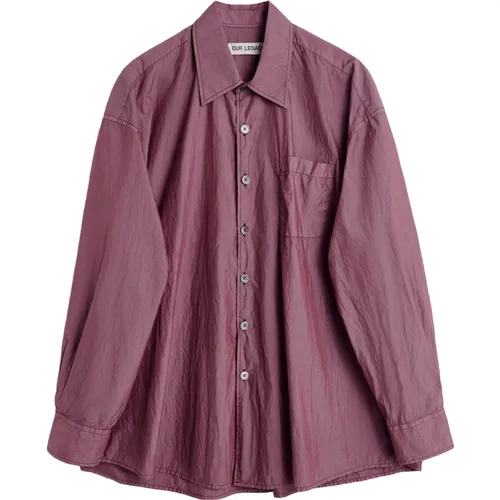Raspberry Borrowed Shirt with Parachute Texture , male, Sizes: S - Our Legacy - Modalova