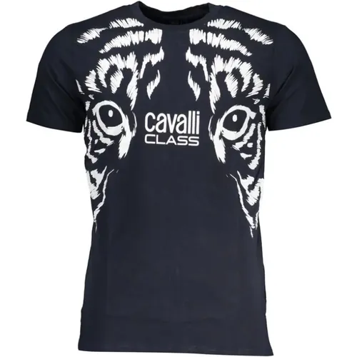 Druck Logo Kurzarm Tee , Herren, Größe: L - Cavalli Class - Modalova