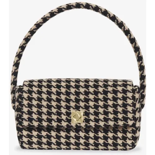 Houndstooth Wool Baguette with Turnlock Hardware , female, Sizes: ONE SIZE - Anine Bing - Modalova