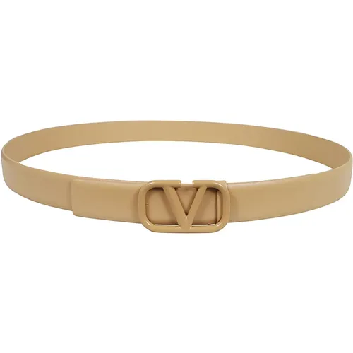 Vlogo Signature Buckle Belt Cappuccino , male, Sizes: 105 CM, 90 CM - Valentino Garavani - Modalova