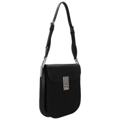 Nylon and Smooth Leather Shoulder Bag with Silver Hardware , female, Sizes: ONE SIZE - Prada - Modalova