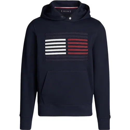 Herren Logo Sweatshirt aus Grosgrain , Herren, Größe: M - Tommy Hilfiger - Modalova