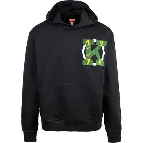 Hoodie with K 1970 Embroidery and Eiffel Tower Print , male, Sizes: L, M, S - Kenzo - Modalova