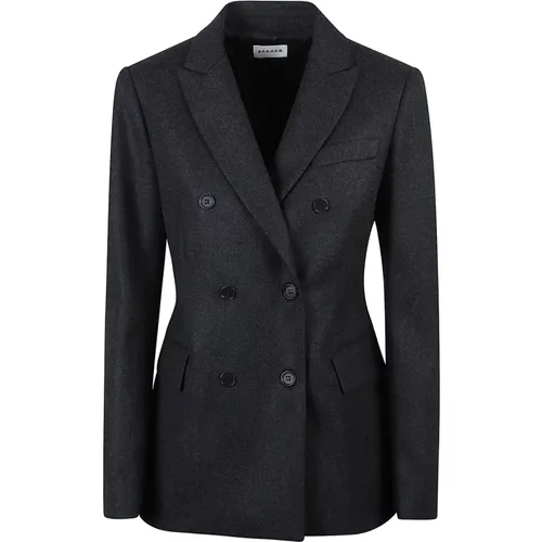 Anthracite Double-Breasted Blazer , female, Sizes: XL - P.a.r.o.s.h. - Modalova