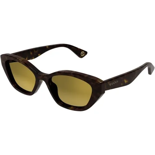 Havana Gold Sunglasses Gg1638S , male, Sizes: 54 MM - Gucci - Modalova