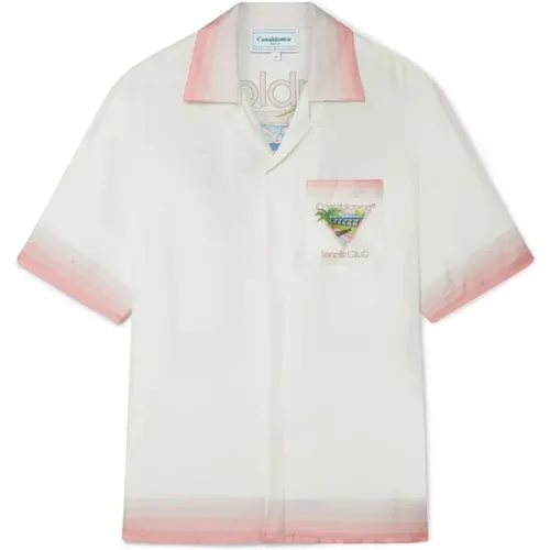 Silk Cuban Collar Shirt , male, Sizes: M, L - Casablanca - Modalova