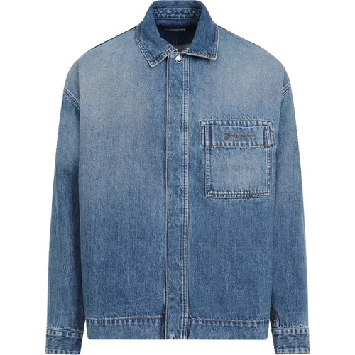 Blaue Tabak Denim Hemd , Herren, Größe: L - Jacquemus - Modalova