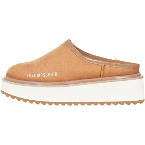 Braune Plateau-Sandalen Herbst Winter , Damen, Größe: 38 EU - Love Moschino - Modalova