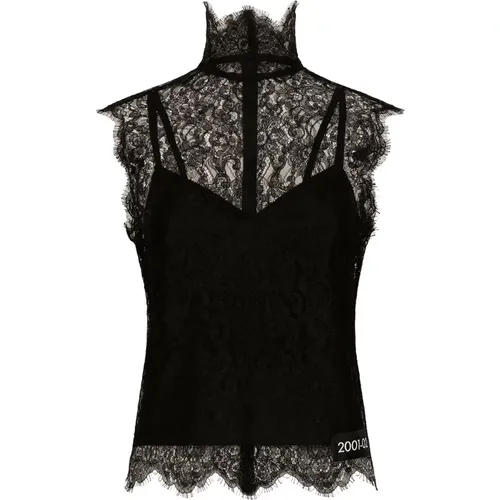 Lace Top Look26 , female, Sizes: M - Dolce & Gabbana - Modalova