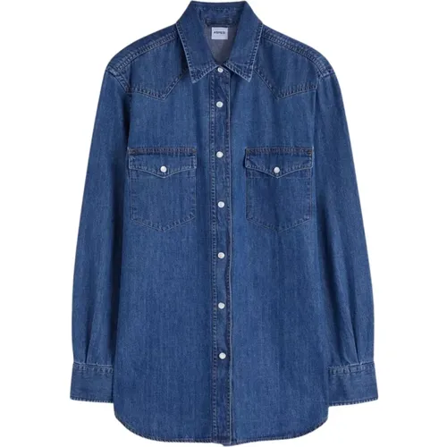 Langes Denim Westernhemd , Damen, Größe: XS - Aspesi - Modalova