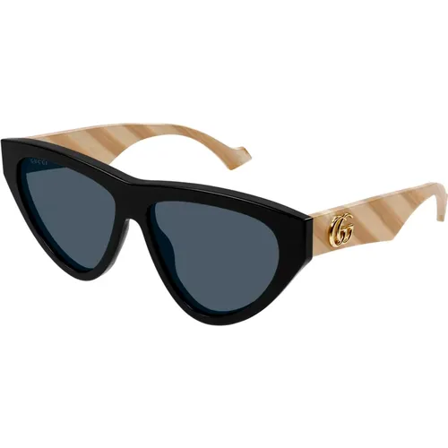 Black/Blue Sunglasses , female, Sizes: 58 MM - Gucci - Modalova