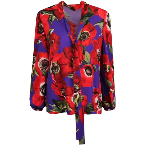 Floral-print blouse , female, Sizes: S, XS - Dolce & Gabbana - Modalova