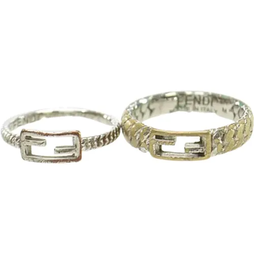 Pre-owned Metal rings , female, Sizes: ONE SIZE - Fendi Vintage - Modalova