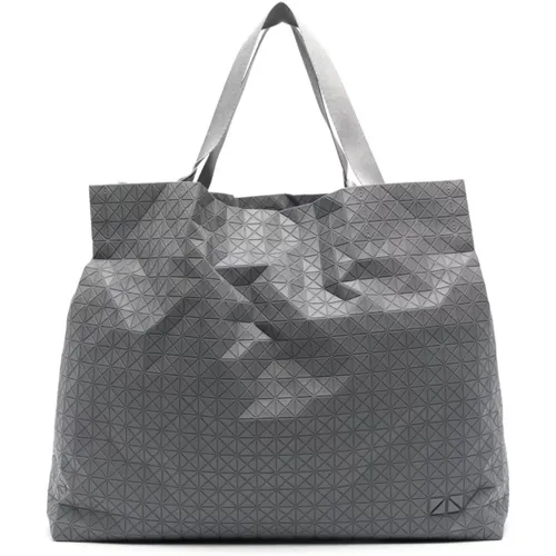 Grey Geometric Panelled Shoulder Bag , male, Sizes: ONE SIZE - Issey Miyake - Modalova