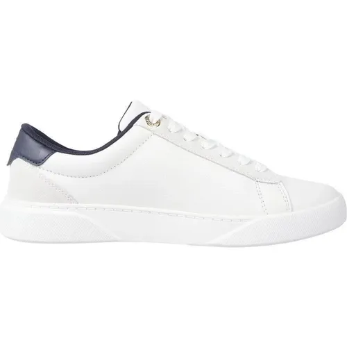 Cremefarbene Leder-Sneakers Athleisure-Stil - Tommy Hilfiger - Modalova