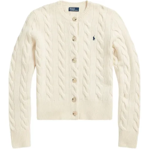 Ivory Woll-Kaschmir Cardigan Pullover , Damen, Größe: S - Ralph Lauren - Modalova