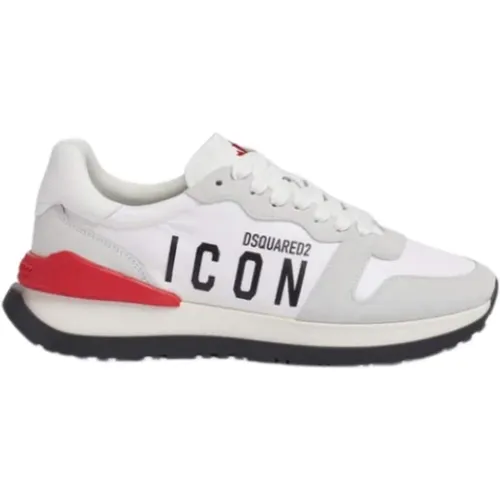 Icon Leather and Nylon Sneakers , male, Sizes: 7 UK - Dsquared2 - Modalova