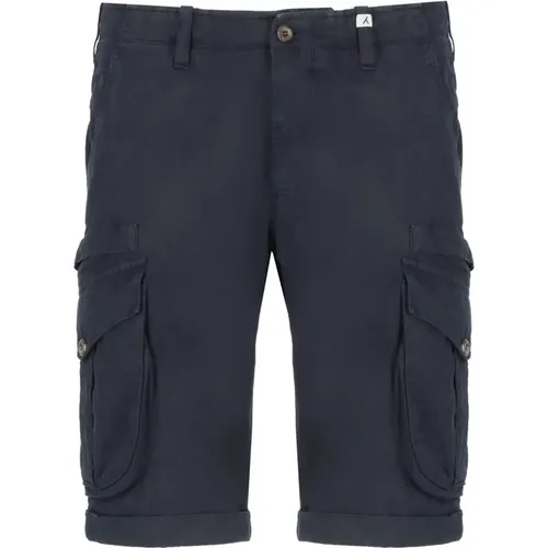 Blaue Baumwoll-Leinen-Bermuda-Shorts - Myths - Modalova