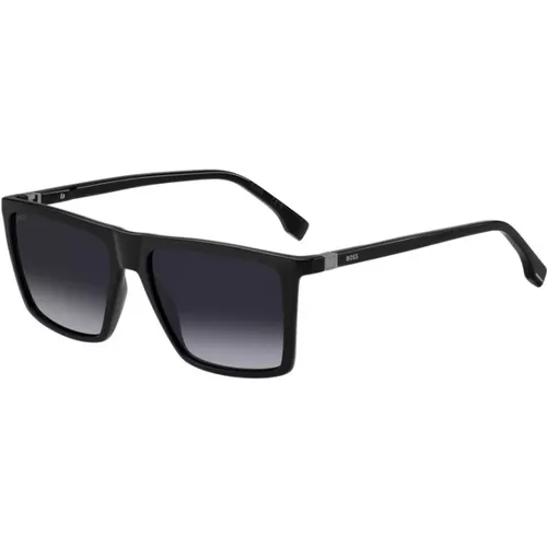Schwarzer Rahmen Dunkelgraue Gläser Sonnenbrille - Hugo Boss - Modalova