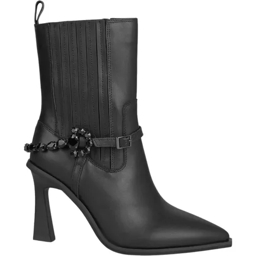 Rhinestone Square Heel Ankle Boots , female, Sizes: 6 UK, 3 UK, 7 UK - Alma en Pena - Modalova