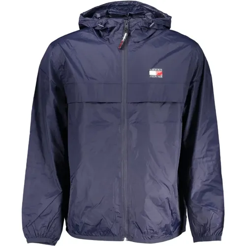 Sportliche Blaue Jacke mit Stickerei , Herren, Größe: M - Tommy Hilfiger - Modalova