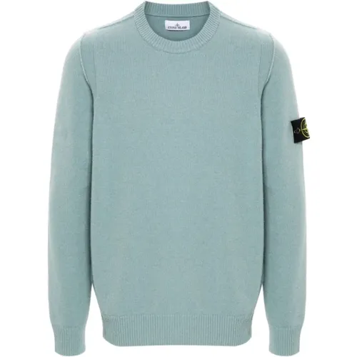 Ribbed Knit Sweater Grey , male, Sizes: 2XL, S, M, XL, L - Stone Island - Modalova