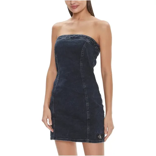 Denim Midi Dress , female, Sizes: M - Calvin Klein Jeans - Modalova