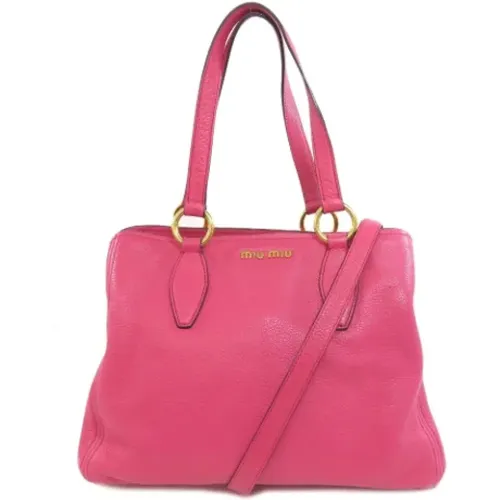 Pre-owned Leather handbags , female, Sizes: ONE SIZE - Miu Miu Pre-owned - Modalova