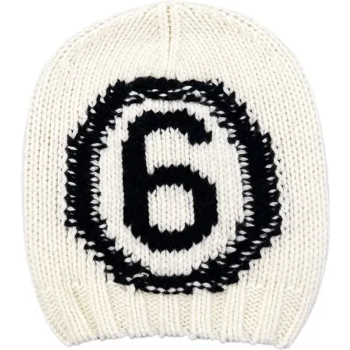 Gestrickte Beanie Mütze Creme - Maison Margiela - Modalova