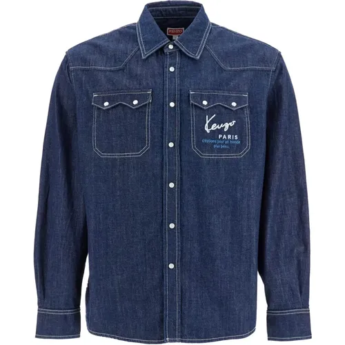 Western Denim Hemd , Herren, Größe: M - Kenzo - Modalova