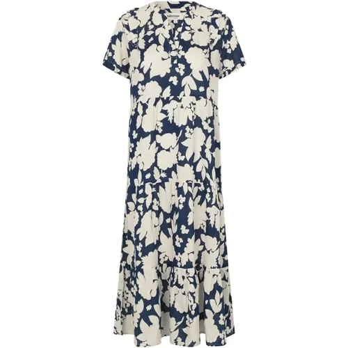 Navy Floral Dress Freddyll 24202-3072 , female, Sizes: 2XL - Lollys Laundry - Modalova