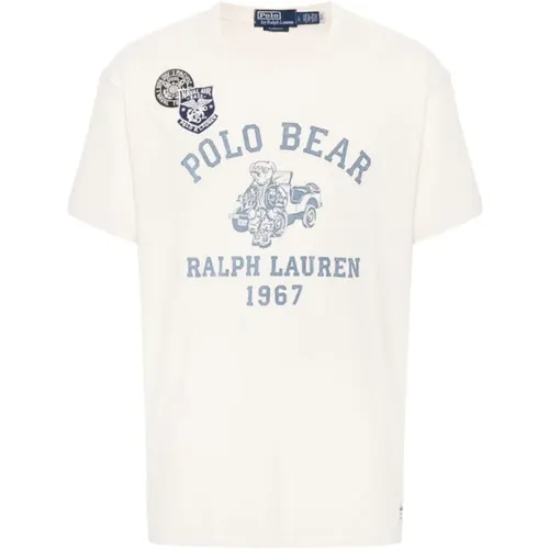 Polo Bear Print Jersey T-shirt , Herren, Größe: L - Ralph Lauren - Modalova