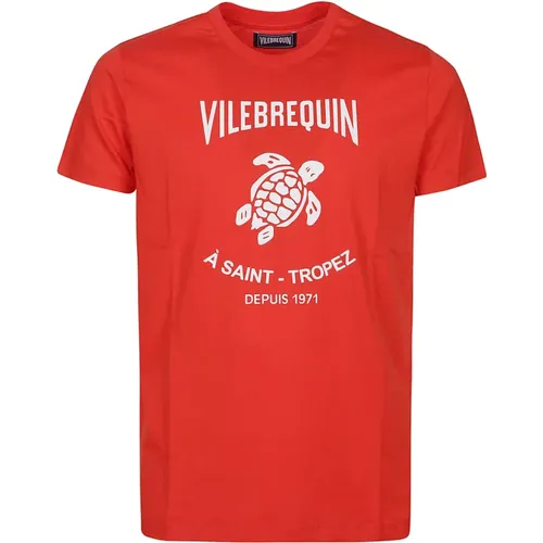 T-Shirts,Säuregrünes Gewaschenes T-Shirt - Vilebrequin - Modalova