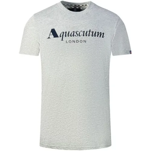 Cotton T-shirt with Union Jack flag , male, Sizes: S, XL, M, L - Aquascutum - Modalova