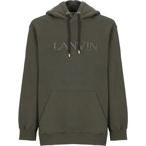 Cotton Sweatshirt with Hood , male, Sizes: M, L, S - Lanvin - Modalova