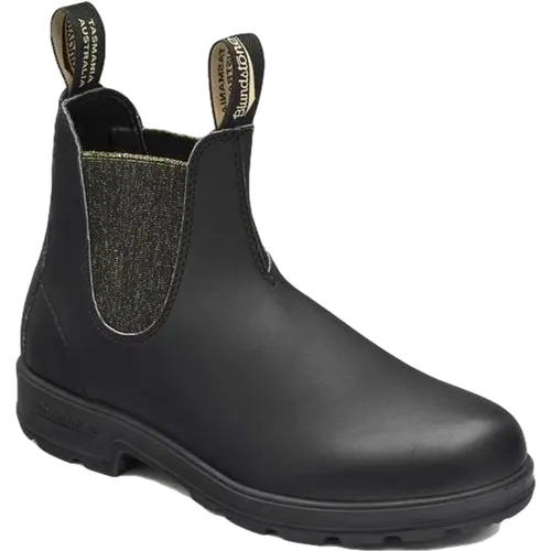 Chelsea Style Waterproof Leather Boots with Glitter Elastic Sides , female, Sizes: 4 1/2 UK, 3 UK, 4 UK - Blundstone - Modalova