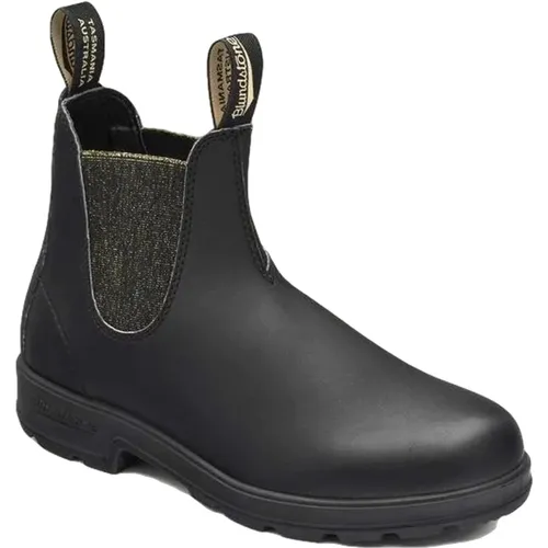 Chelsea Style Waterproof Leather Boots with Glitter Elastic Sides , female, Sizes: 4 1/2 UK, 4 UK - Blundstone - Modalova