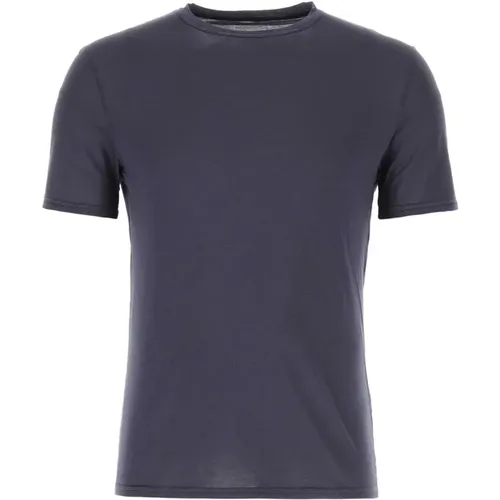 Blaues Baumwollt-Shirt , Herren, Größe: S - Fedeli - Modalova
