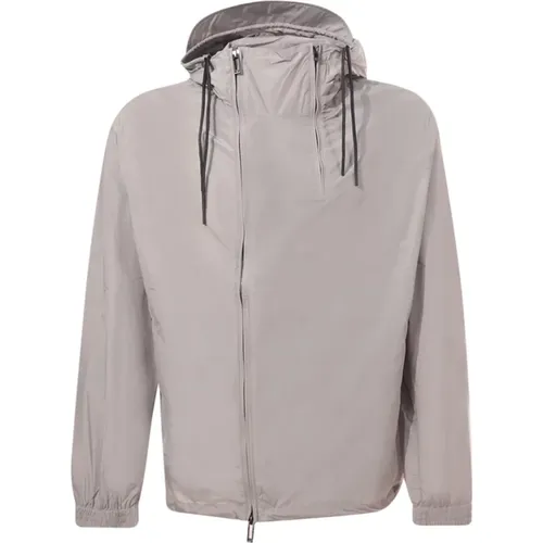 Hooded Coat Double Zip Closure , male, Sizes: L, XL, M - Emporio Armani - Modalova