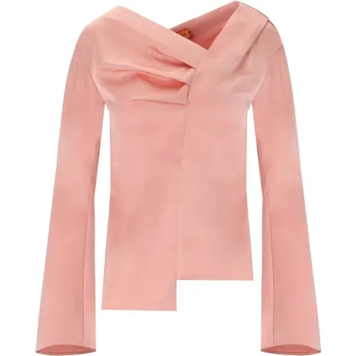 Rosa Satin Asymmetrische Top - Stine Goya - Modalova