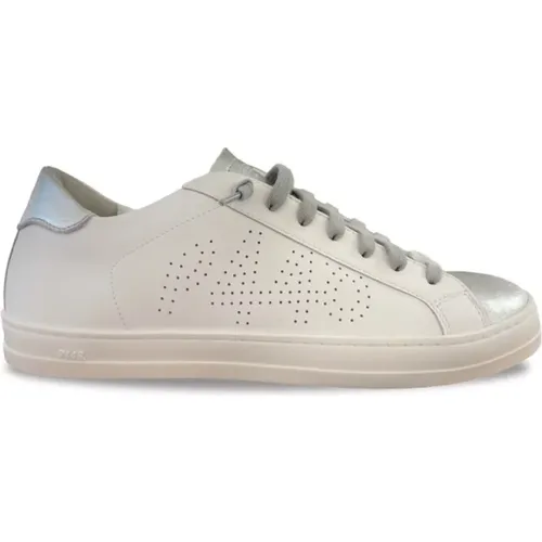 Weiße und silberne Sneakers , Damen, Größe: 40 EU - P448 - Modalova