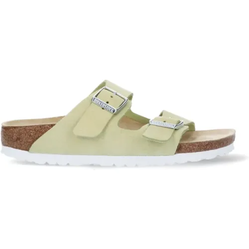 Limettengrüne Wildleder-Slider , Damen, Größe: 35 EU - Birkenstock - Modalova