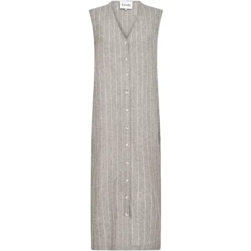 Grey Pinstripe Guddi Long Jacket/Dress , female, Sizes: M, S, L, XS - Levete Room - Modalova