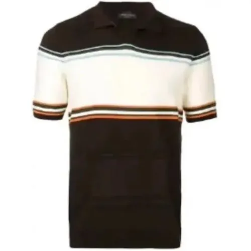 Striped Kurzärmel -Poloshirt , Herren, Größe: XL - Roberto Collina - Modalova